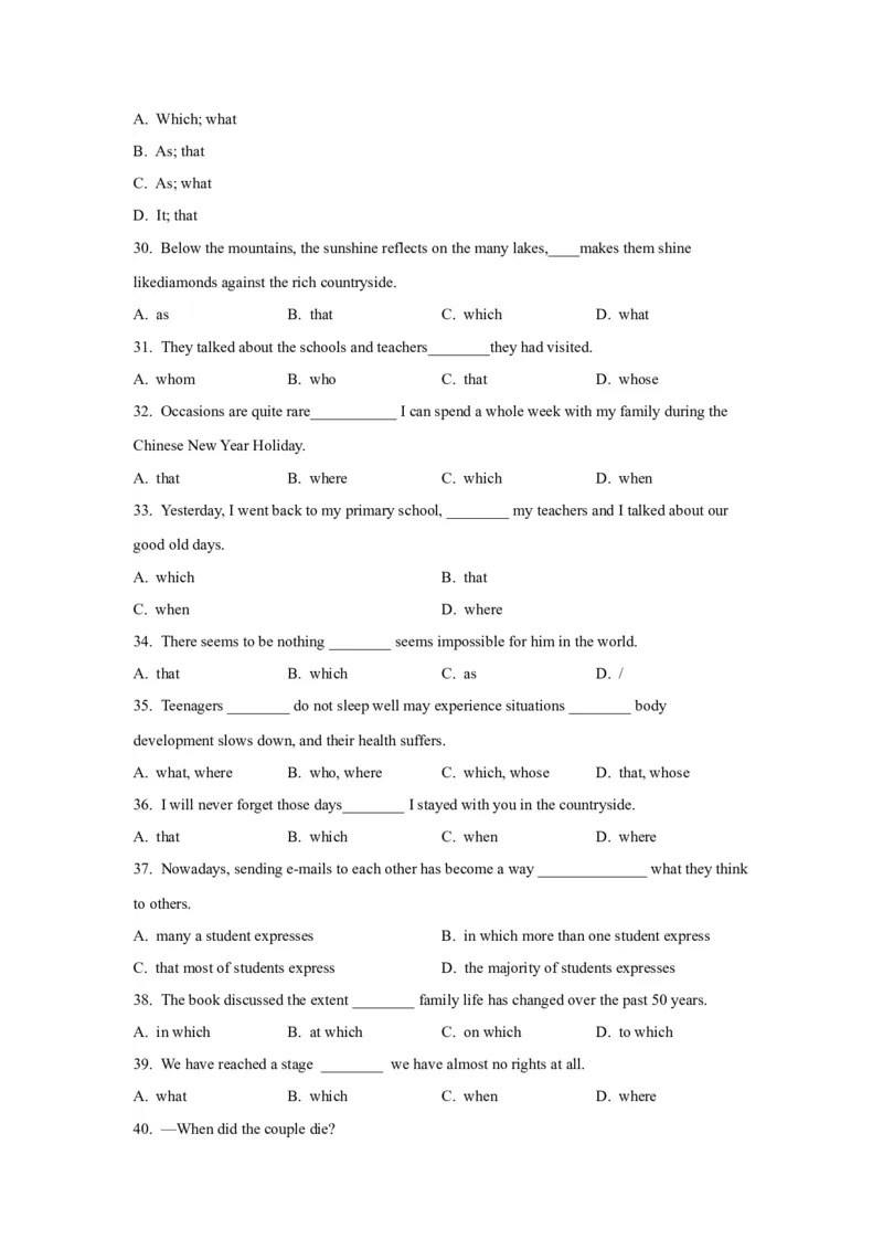 《12定语从句(精练)-(通用版)_英语(2)_一轮复习_2024年_2024年高考英语一轮复习语法能力突破必备(PPT+复习卡+精练题)(通用版)_资料》第4页预览