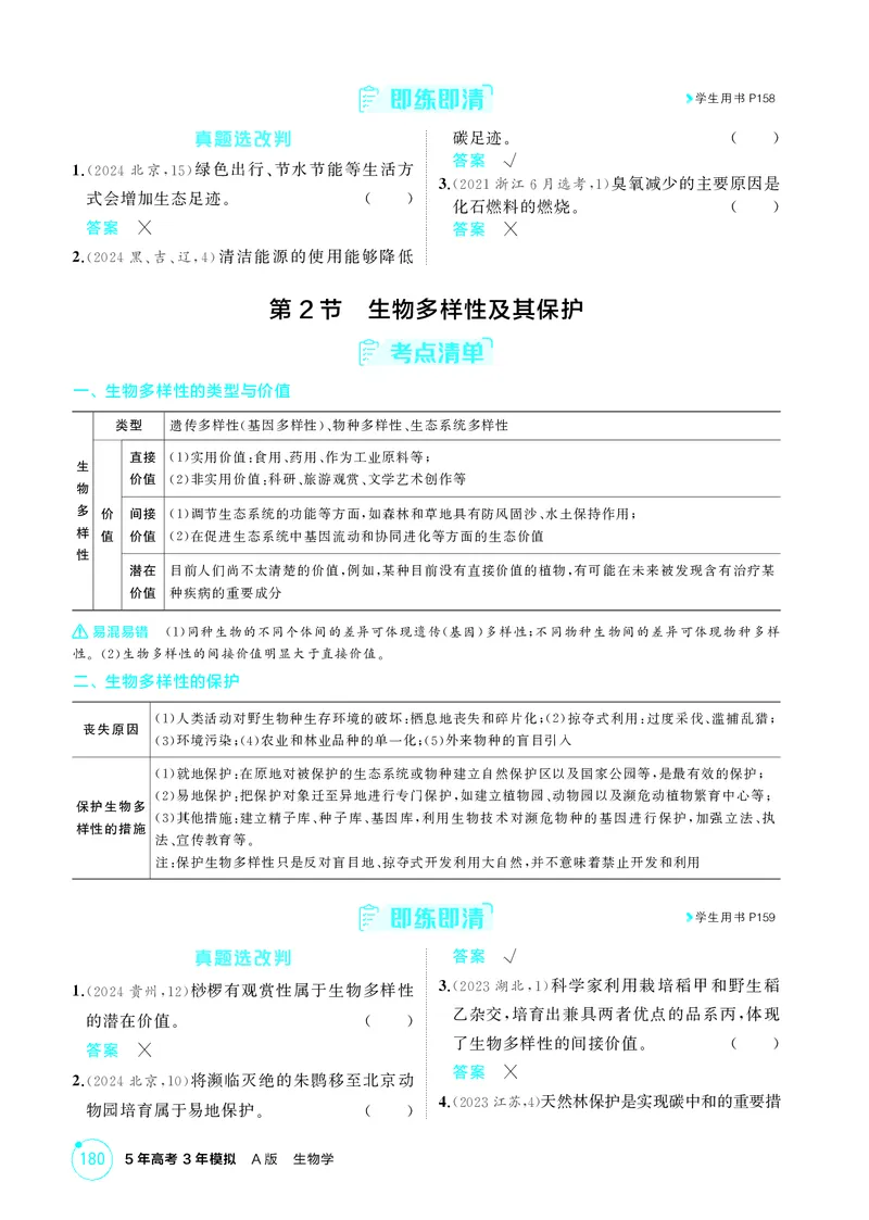 《2_精讲册第21章人与环境_2026版教学资源包_202653高考总复习A版_新高考_生物_教师A版2026年.新高考版.生物.53_第4部分生物与环境_第21章人与环境_4_PDF教参电子书》第2页预览