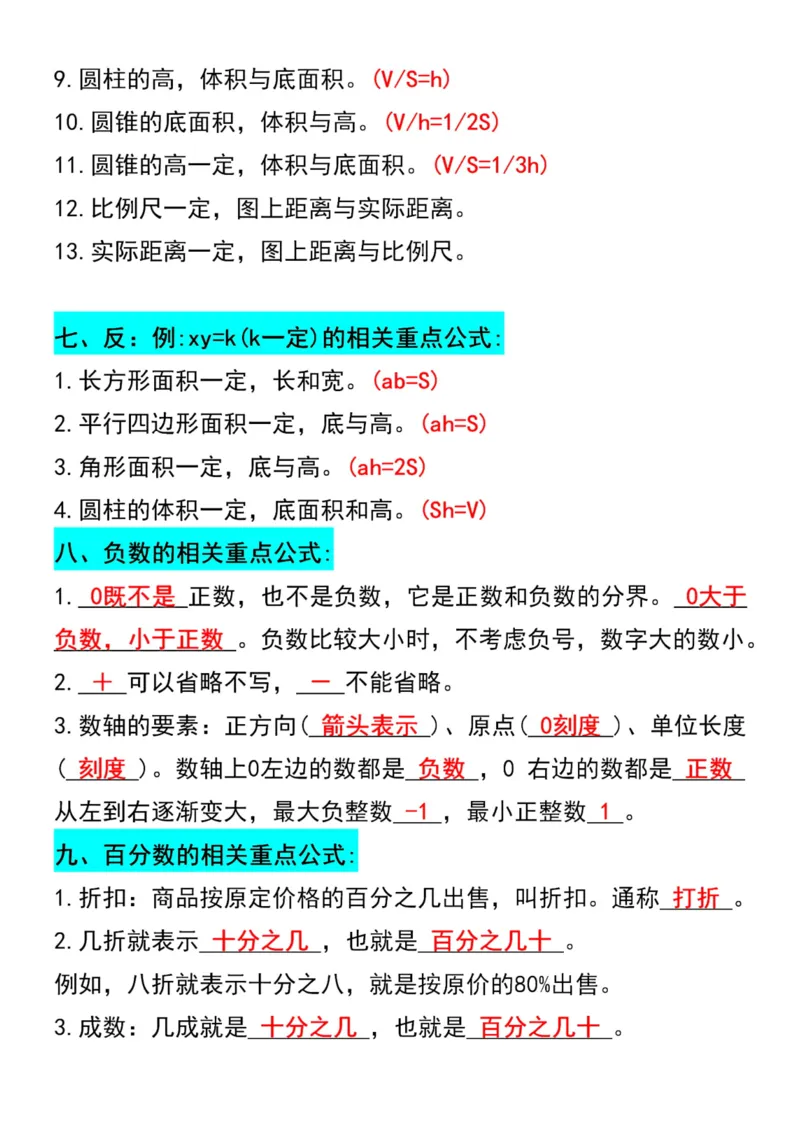 《六年级下册数学开学必背重点公式汇总(1)_6年级下册同步教辅_6下-数学_六下数学通用重点必背资料+专项》第3页预览