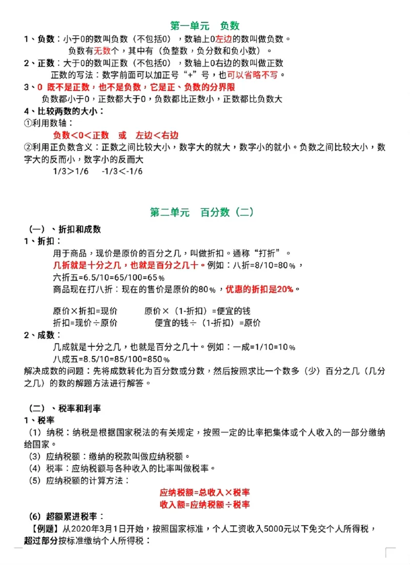 《六年级下册数学开学必背重点公式汇总(1)_6年级下册同步教辅_6下-数学_六下数学通用重点必背资料+专项》第5页预览