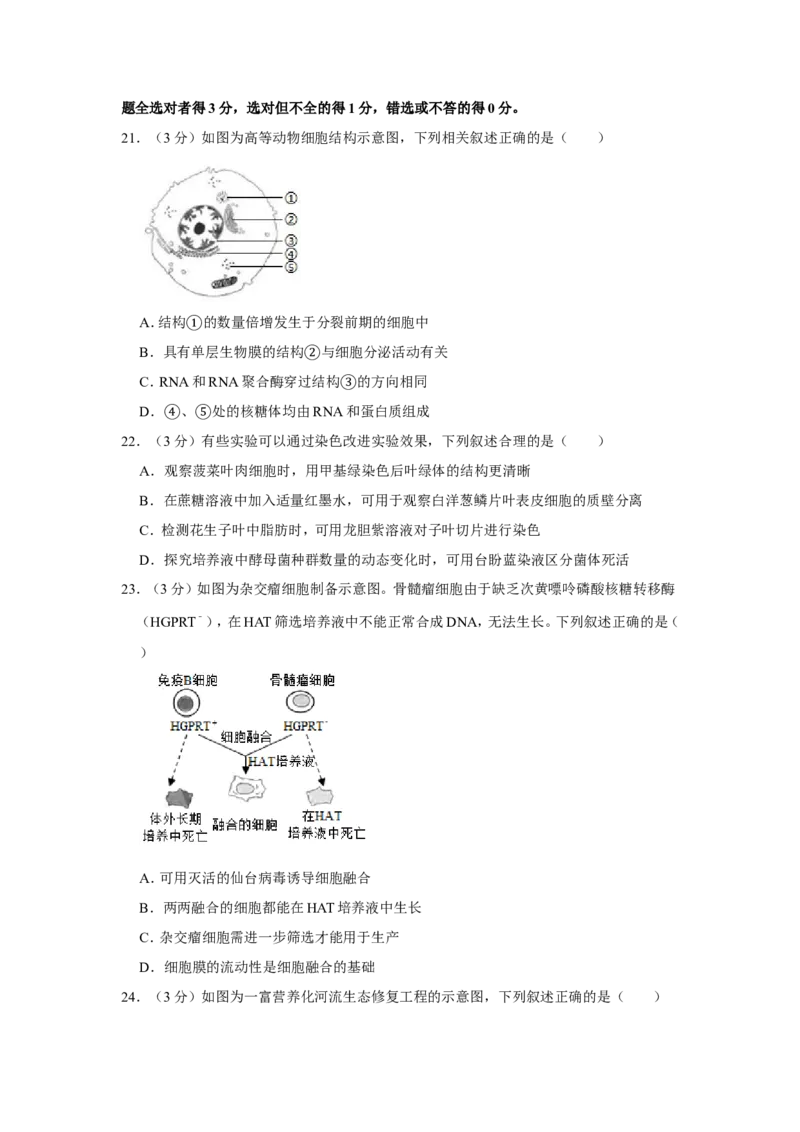 《2019年江苏省高考生物试卷(1)_高考一二三轮复习_生物_2027年高考生物专项_2008年-2026年生物高考真题-G427_2008-2020年高考_地方卷_江苏高考生物07-20_A4word版》第6页预览