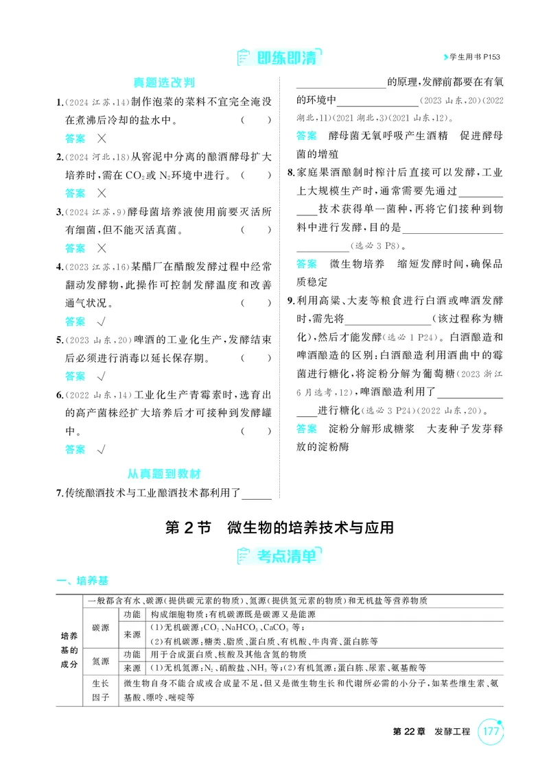 《2_精讲册-第22章发酵工程_2026版教学资源包_202653高考总复习A版_湖南版_2026版.湖南版.选考总复习.生物.5·3A版_第5部分生物技术与工程_第22章发酵工程_4_PDF教参电子书》第3页预览