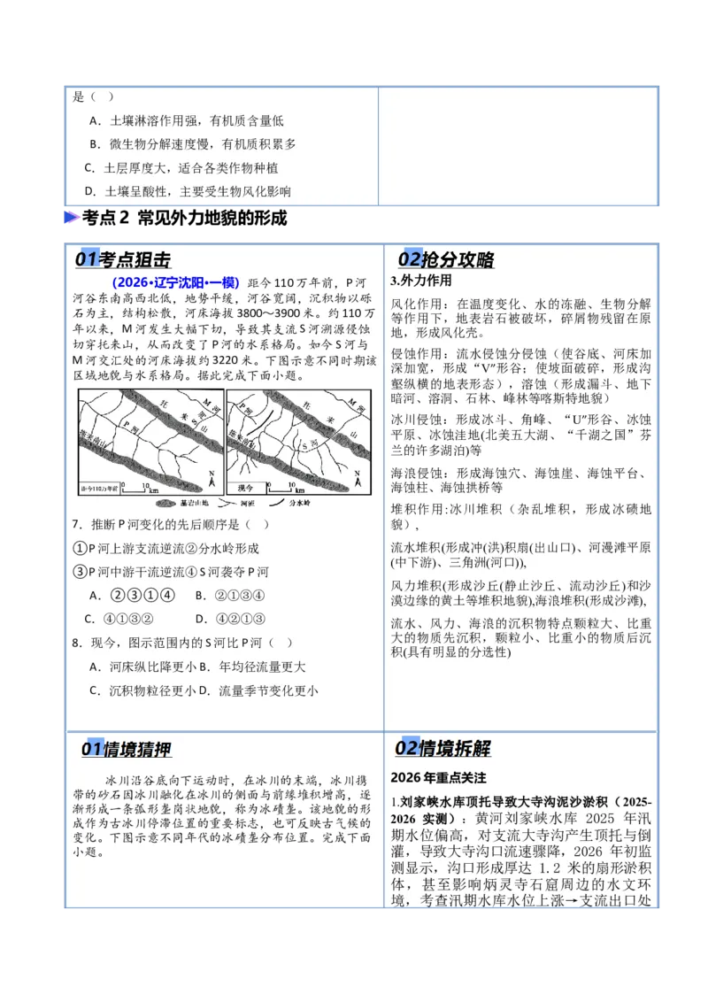 《专题04地质地貌（抢分专练）（原卷版）_地理_2026年-地理高考专项复习_2026年高考地理终极冲刺讲练测（黑吉辽蒙专用）-G466_2026版》第4页预览