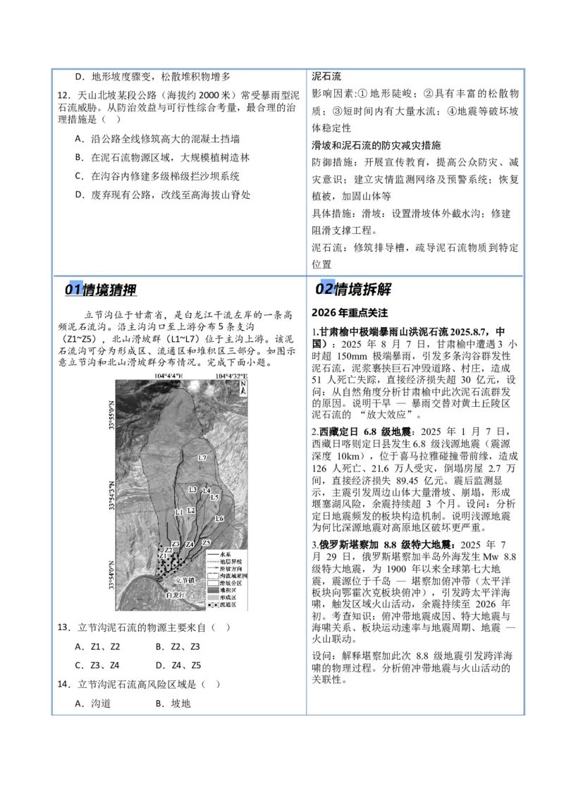 《专题04地质地貌（抢分专练）（原卷版）_地理_2026年-地理高考专项复习_2026年高考地理终极冲刺讲练测（黑吉辽蒙专用）-G466_2026版》第6页预览