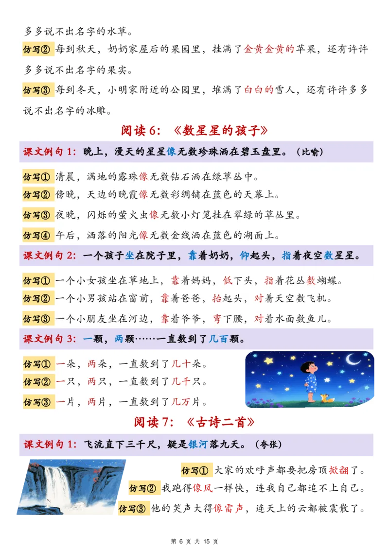 《新版•2上语文《1-8单元重点仿写句子汇总》15页_26秋小学语文《精选合集》_新版•2年级语文《精选合集》上册_新版•2上语文《重点汇总》》第6页预览