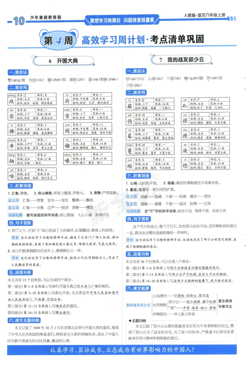 《6上语文少年素质教育报《周末基础复习》_2026秋《少年素质教育报·周末基础复习》》第10页预览