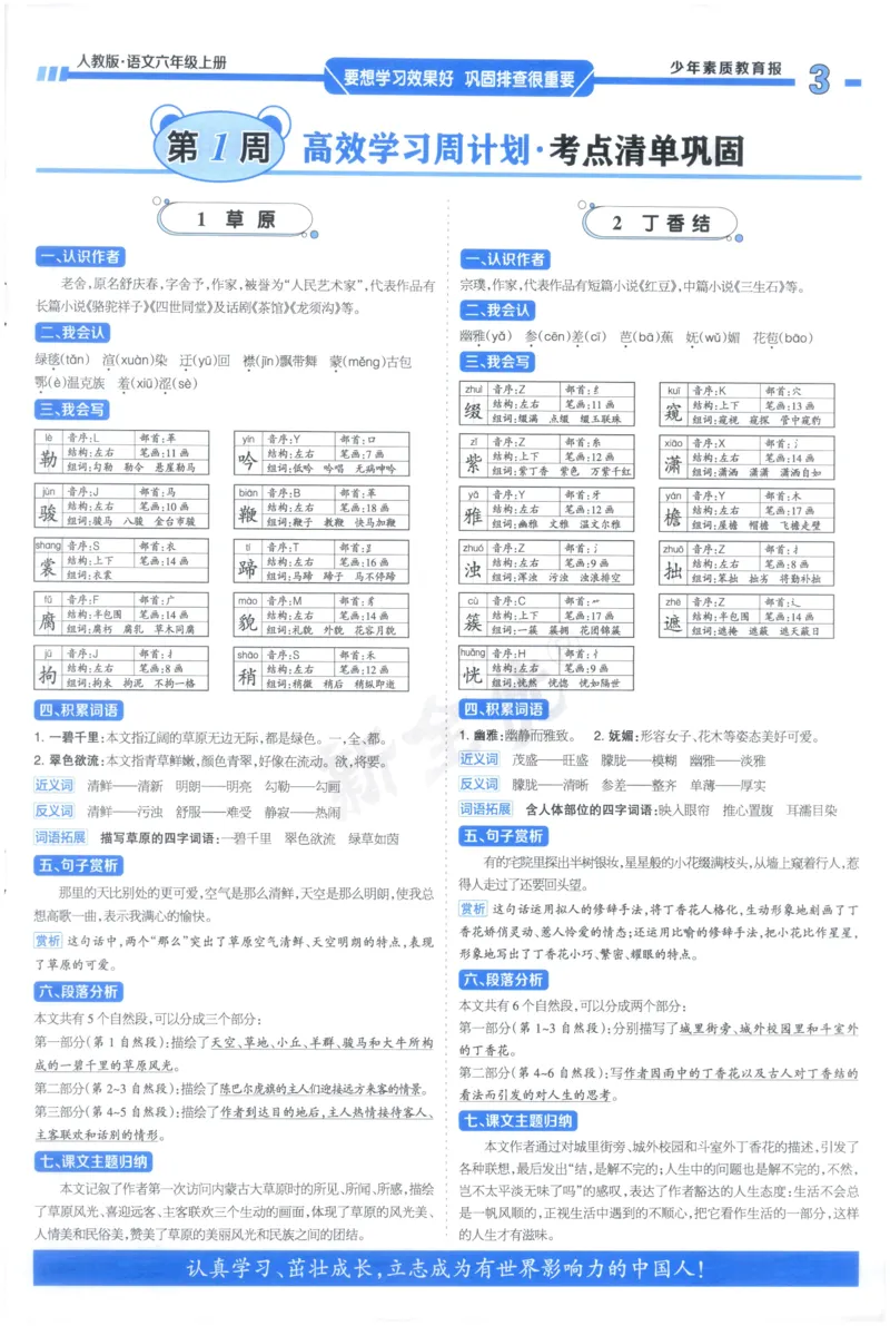 《6上语文少年素质教育报《周末基础复习》_2026秋《少年素质教育报·周末基础复习》》第3页预览