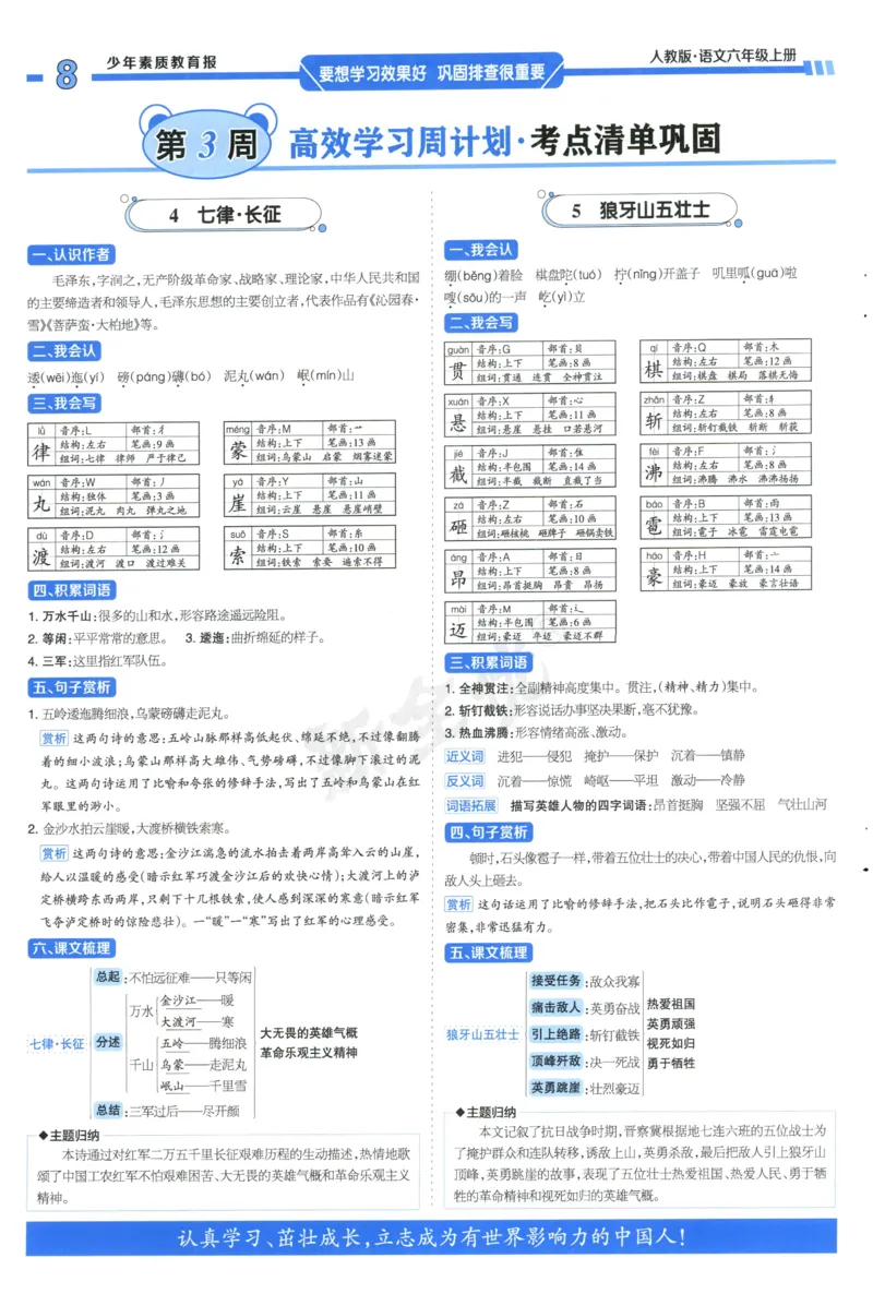 《6上语文少年素质教育报《周末基础复习》_2026秋《少年素质教育报·周末基础复习》》第8页预览