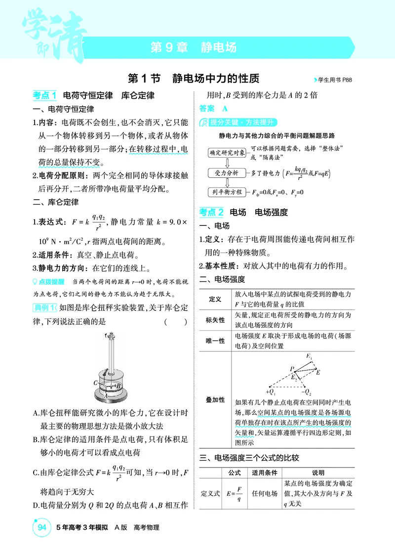 《2_精讲册PDF09-第9章静电场_2026版教学资源包_202653高考总复习A版_江苏版_2026版.江苏版.选考总复习.物理.5·3A版_二、教师用书PDF_第9章静电场_1_PDF教参电子书》第1页预览