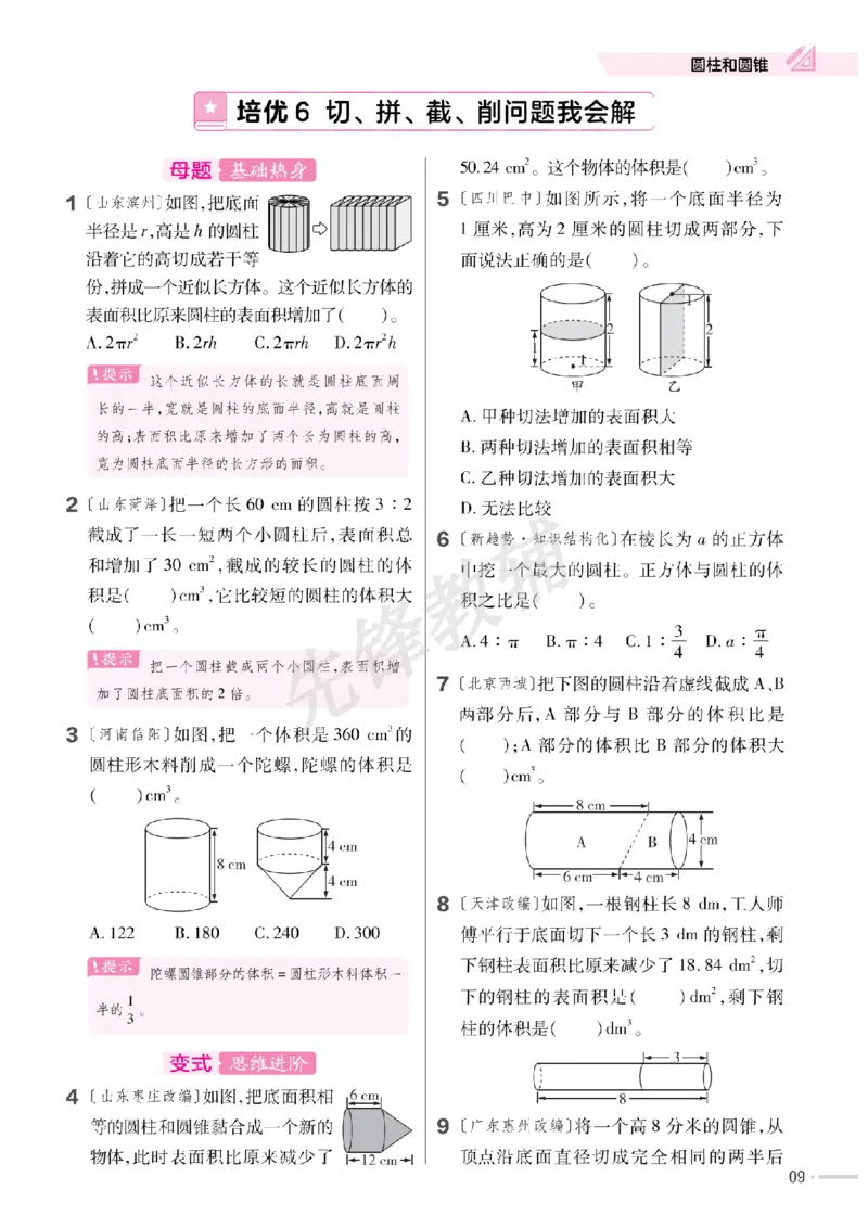 《六年级（下）数学课时《培优练》《青岛63版》_6年级下册同步教辅_6下-数学_六下数学青岛版试卷》第10页预览