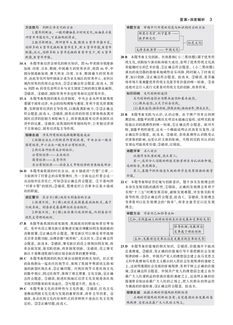 《5_2017年高考政治真题答案_2026版教学资源包_202653高考总复习A版_山东版_2026版.山东版.选考总复习.政治.5·3A版_二、图书拓展资源_十年高考真题分类_1_资源拓展》第3页预览