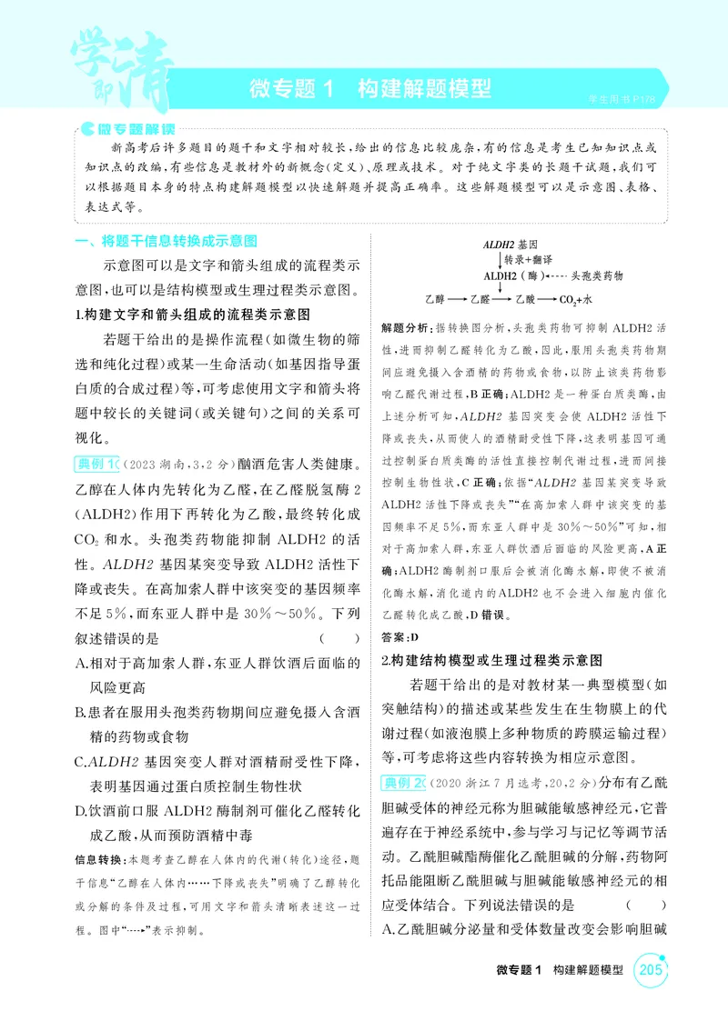 《2_精讲册-微专题1构建解题模型_2026版教学资源包_202653高考总复习A版_湖南版_2026版.湖南版.选考总复习.生物.5·3A版_微专题_微专题1构建解题模型_4_PDF教参电子书》第1页预览