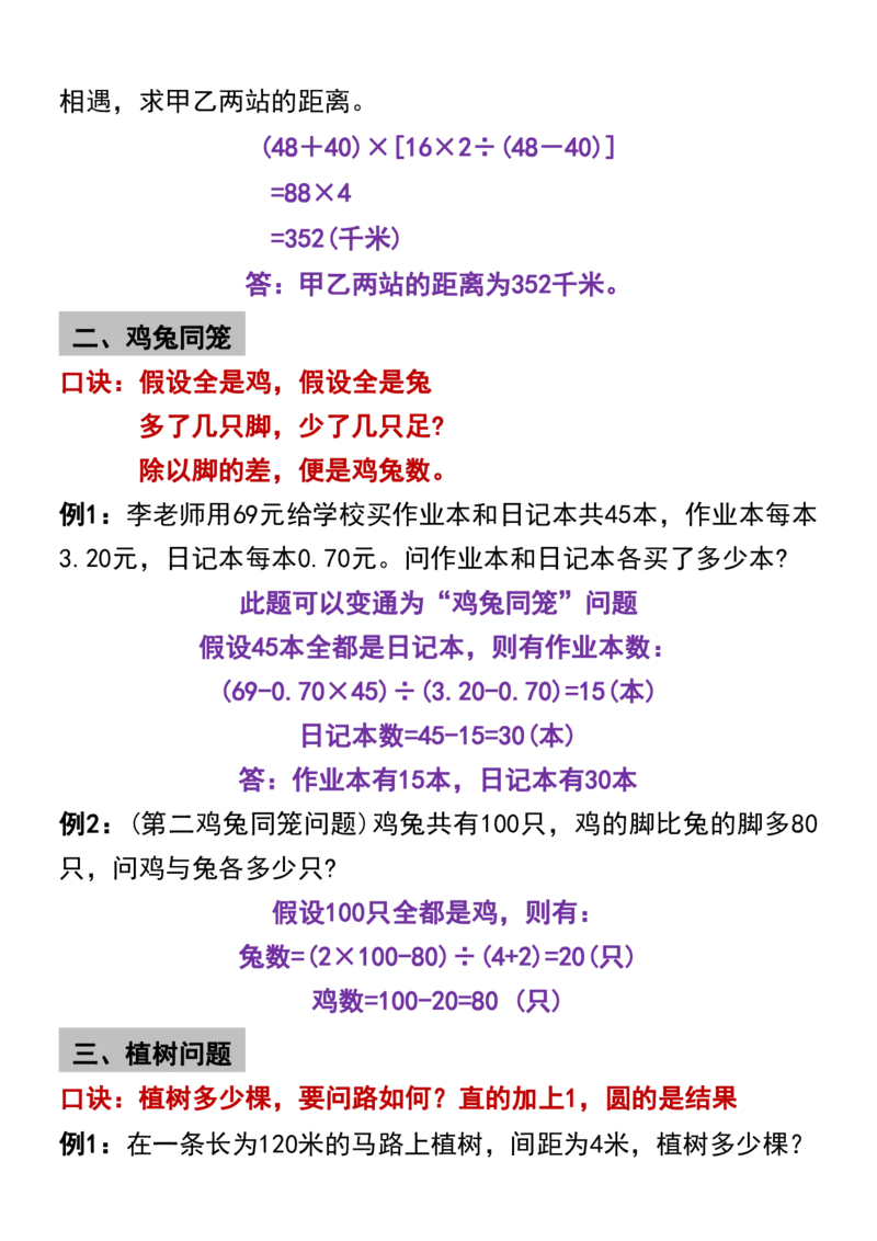 《六年级上册数学10类经典问题口诀及练习(1)_6年级上册同步教辅_6上数学_六上数学通用重点必背资料+专项》第2页预览