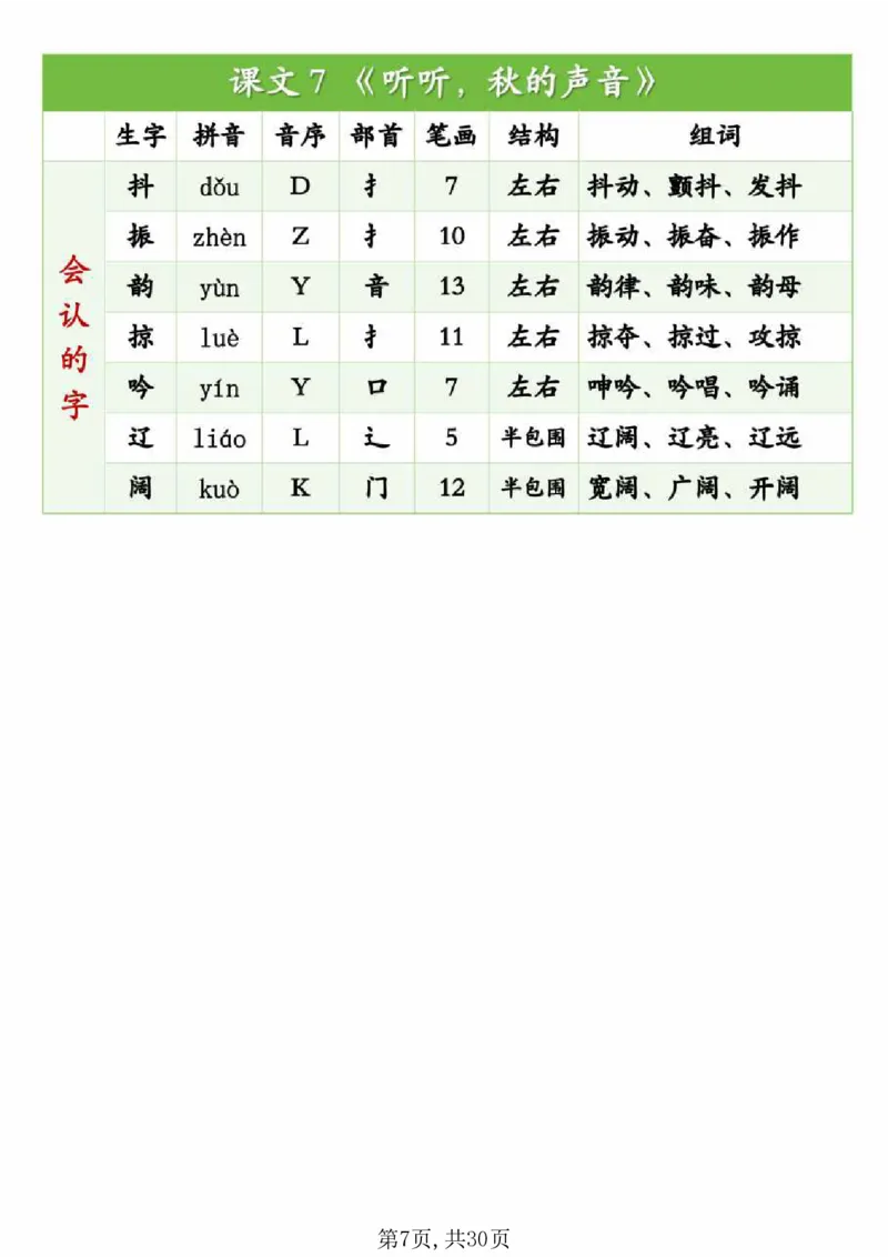 《新版•3上语文《生字组词课课贴》_26秋小学语文《精选合集》_新版•3年级语文《精选合集》上册_新版•3上语文《生字字帖》》第7页预览
