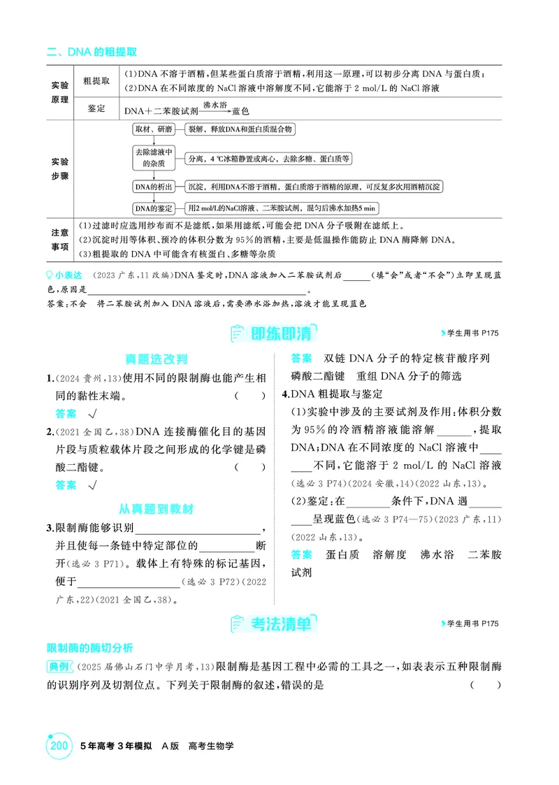 《2_精讲册-第24章基因工程_2026版教学资源包_202653高考总复习A版_广东版_2026版.广东版.选考总复习.生物.5·3A版_第5部分生物技术与工程_第24章基因工程_4_PDF教参电子书》第2页预览