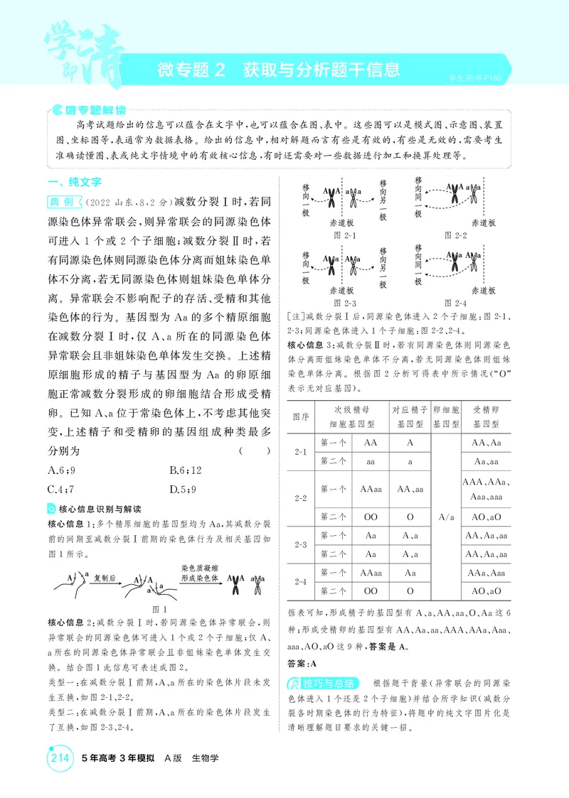 《2_精讲册微专题2获取与分析题干信息_2026版教学资源包_202653高考总复习A版_新高考_生物_教师A版2026年.新高考版.生物.53_微专题_微专题2获取与分析题干信息_4_PDF教参电子书》第1页预览