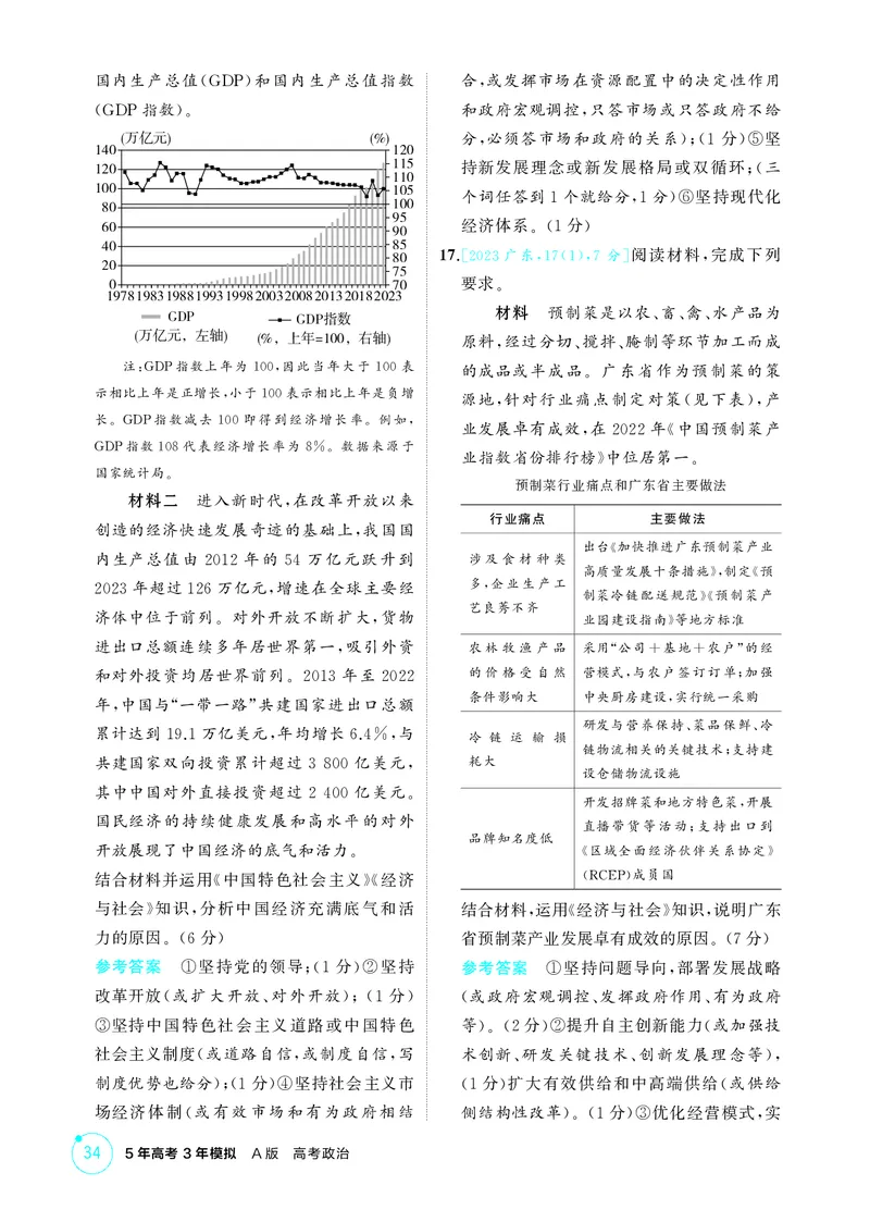 《2_精练册第三课　我国的经济发展_2026版教学资源包_202653高考总复习A版_广东版_2026版.广东版.选考总复习.政治.5·3A版_一、图书电子教参_必修2经济与社会_第三课我国的经济发展》第5页预览
