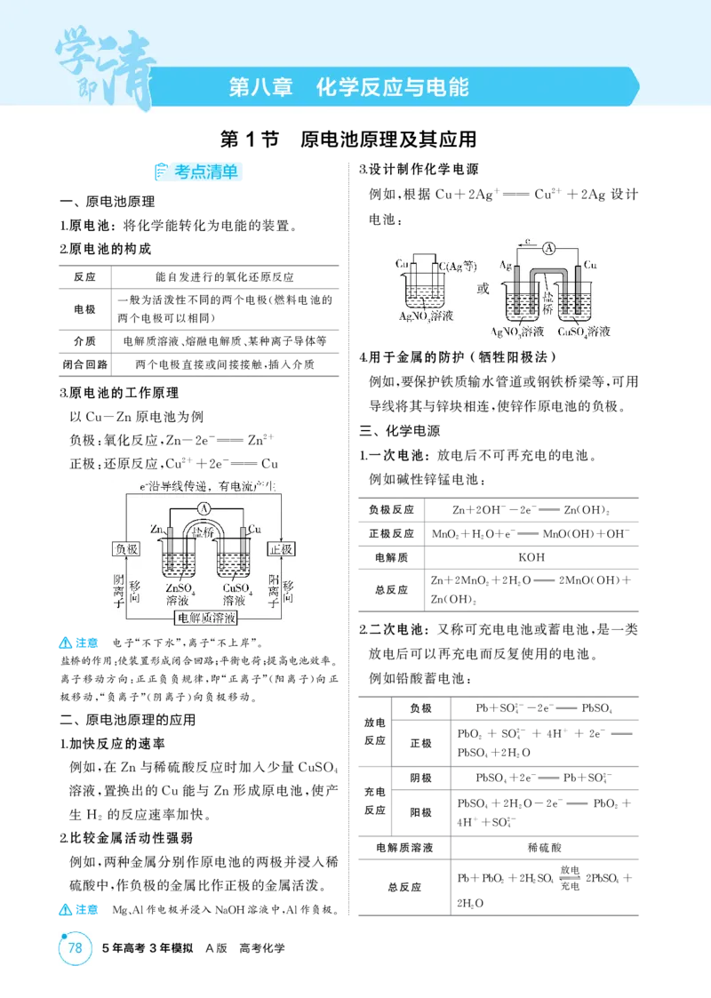 《2_精讲册-第八章化学反应与电能_2026版教学资源包_202653高考总复习A版_湖南版_2026版.湖南版.选考总复习.化学.5·3A版_二、教师用书PDF_第八章化学反应与电能_1_专题资料包》第1页预览
