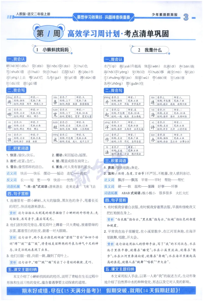 《2上语文少年素质教育报《周末基础复习》_2026秋《少年素质教育报·周末基础复习》》第3页预览
