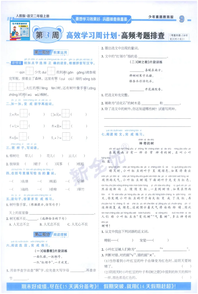 《2上语文少年素质教育报《周末基础复习》_2026秋《少年素质教育报·周末基础复习》》第9页预览
