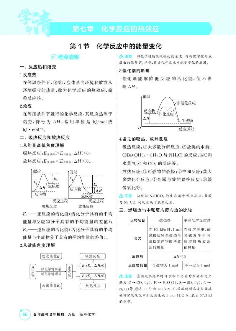 《2_精讲册-第七章　化学反应的热效应_2026版教学资源包_202653高考总复习A版_广东版_2026版.广东版.选考总复习.化学.5·3A版_二、教师用书PDF_第七章化学反应的热效应_1_专题资料包》第1页预览