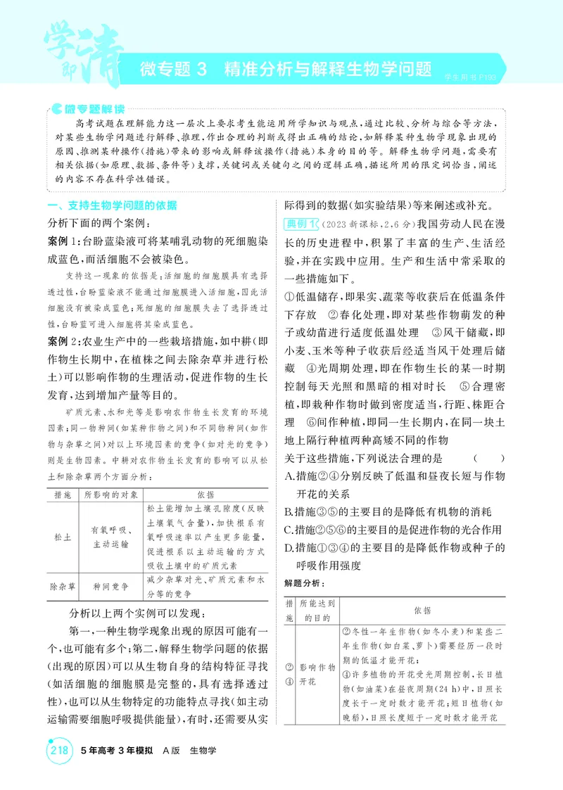 《2_精讲册微专题3精准分析与解释生物学问题_2026版教学资源包_202653高考总复习A版_新高考_生物_教师A版2026年.新高考版.生物.53_微专题_微专题3精准分析与解释生物学问题》第1页预览