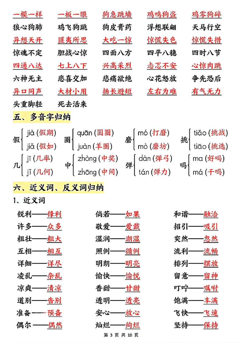 《新版•3上语文《高频考点归纳》_26秋小学语文《精选合集》_新版•3年级语文《精选合集》上册_新版•3上语文《重点汇总》》第3页预览