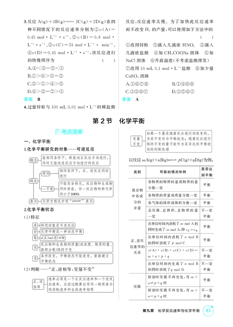 《2_精讲册-第九章　化学反应速率与化学平衡_2026版教学资源包_202653高考总复习A版_广东版_2026版.广东版.选考总复习.化学.5·3A版_二、教师用书PDF_第九章化学反应速率与化学平衡》第2页预览