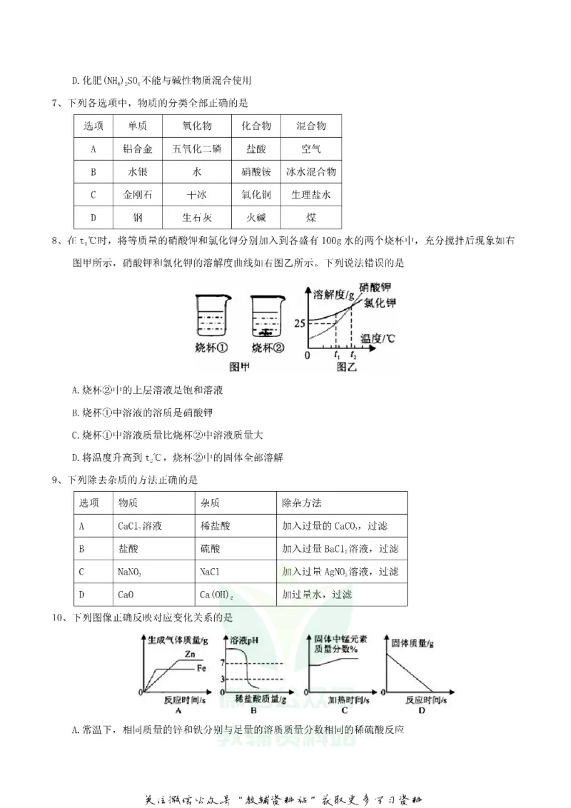 《2018湖北省咸宁市中考化学真题及答案_初高中资料库_初中资料库（转存避免链接过期失效）_初中化学》第2页预览