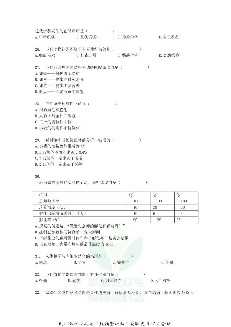 《2018广东省惠州市中考生物真题及答案_初高中资料库_初中资料库（转存避免链接过期失效）_初中生物》第6页预览