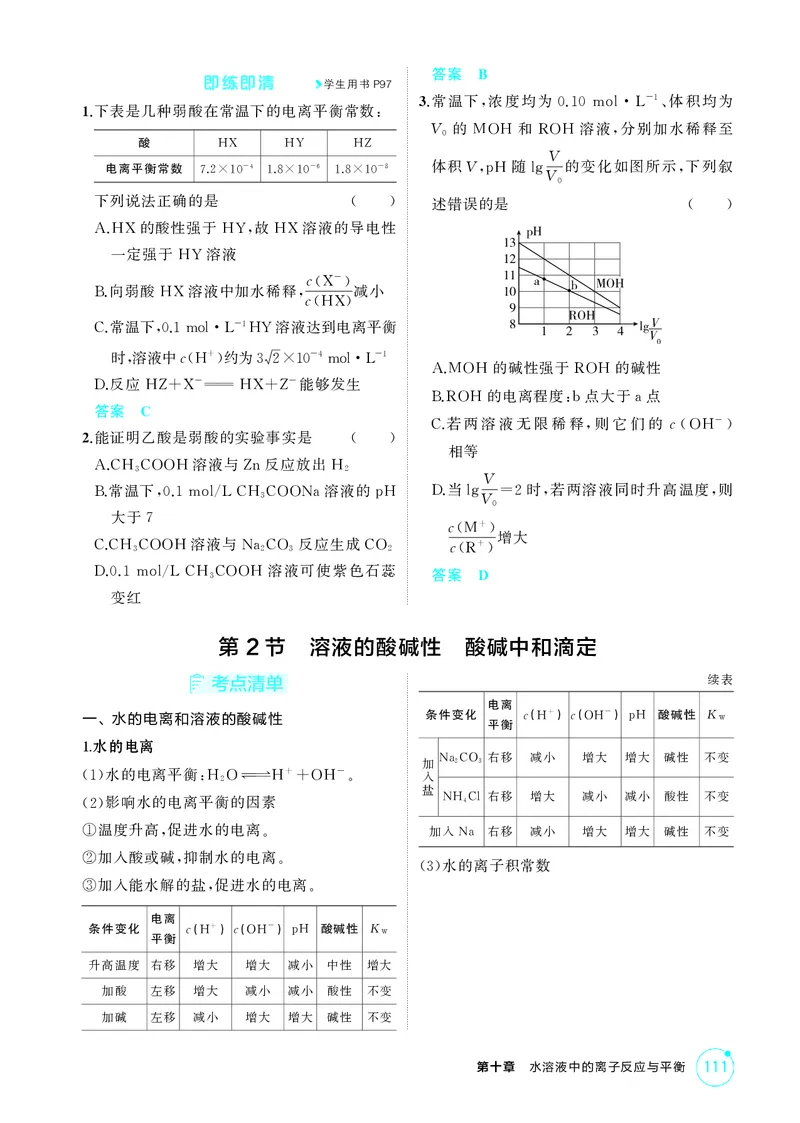 《2_精讲册-第十章水溶液中的离子反应与平衡_2026版教学资源包_202653高考总复习A版_湖南版_2026版.湖南版.选考总复习.化学.5·3A版_二、教师用书PDF_第十章水溶液中的离子反应与平衡》第3页预览