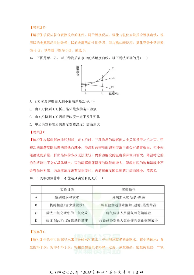 《2018山东省德州市中考化学真题及答案_初高中资料库_初中资料库（转存避免链接过期失效）_初中化学》第5页预览