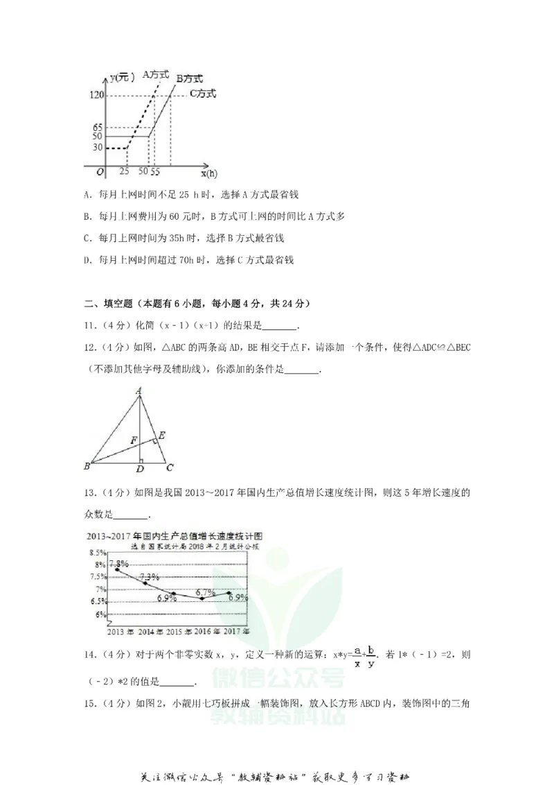 《2018浙江省金华市中考数学真题及答案_初高中资料库_初中资料库（转存避免链接过期失效）_初中数学》第3页预览