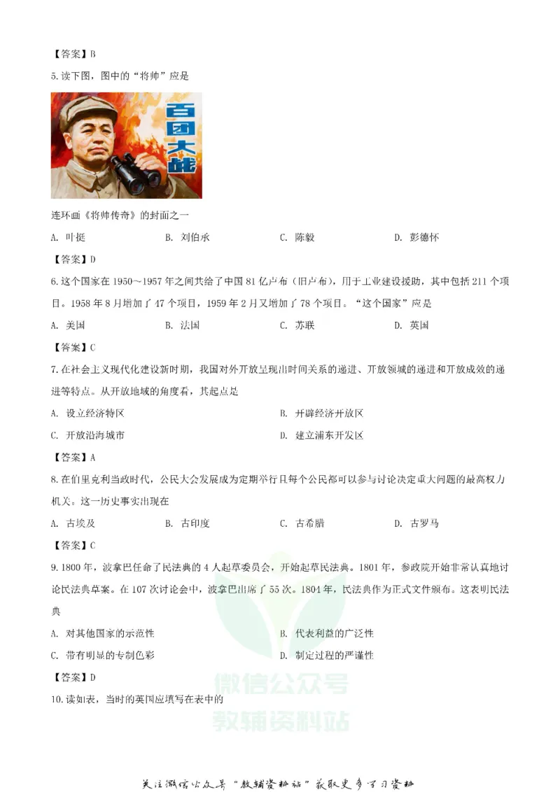 《2020四川德阳中考历史真题及答案_初高中资料库_初中资料库（转存避免链接过期失效）_初中历史》第2页预览