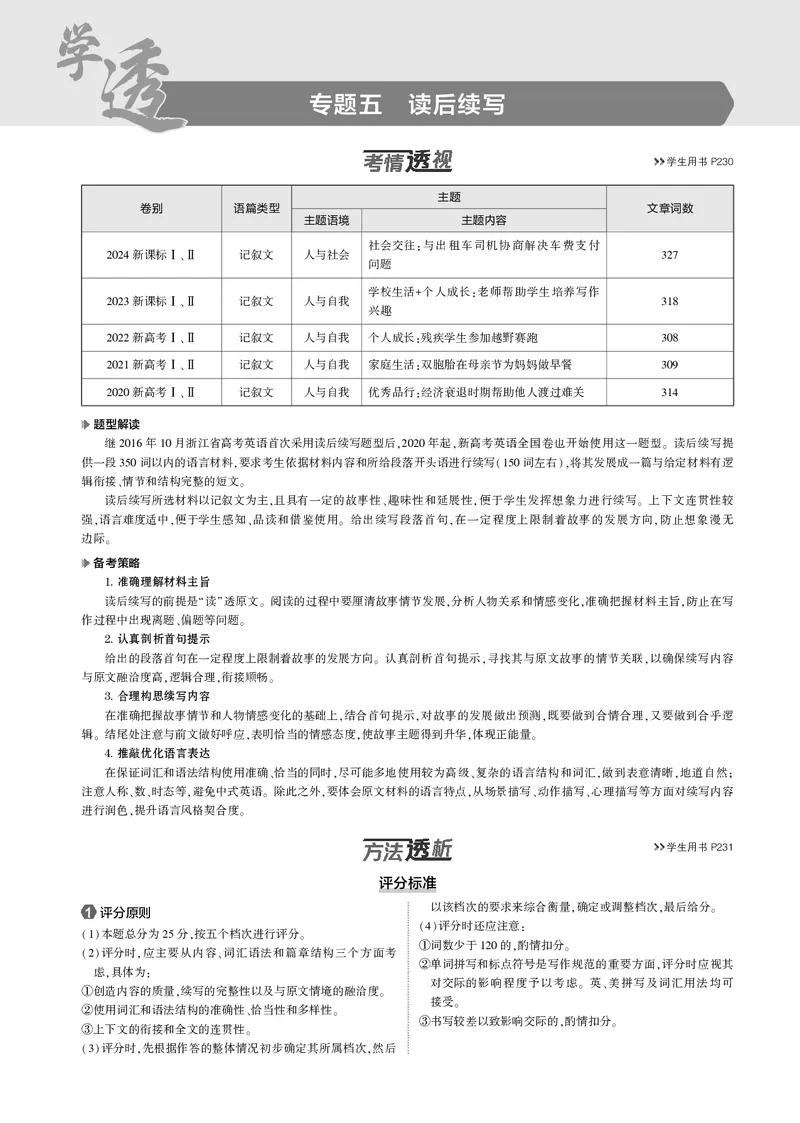 《1_专题五　读后续写_2025版教学资源包_（总复习系列）2025版《5年高考3年模拟》新高考版B版（⭐全科）_2025版.新高考新教材版.高考总复习.英语.5·3B版_题型册_05专题五_读后续写》第1页预览