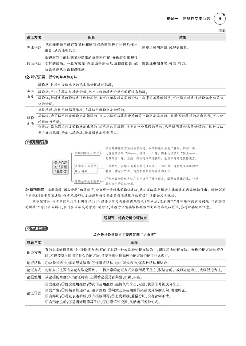 《1_专题一　信息性文本阅读_2025版教学资源包_（总复习系列）2025版《5年高考3年模拟》新高考版B版（⭐全科）_2025版.新高考新教材版.高考总复习.语文.5·3B版_第一部分图书电子教参》第9页预览