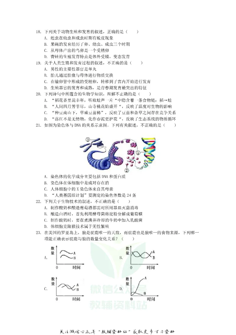 《2019山东省济南市中考生物真题及答案_初高中资料库_初中资料库（转存避免链接过期失效）_初中生物》第4页预览