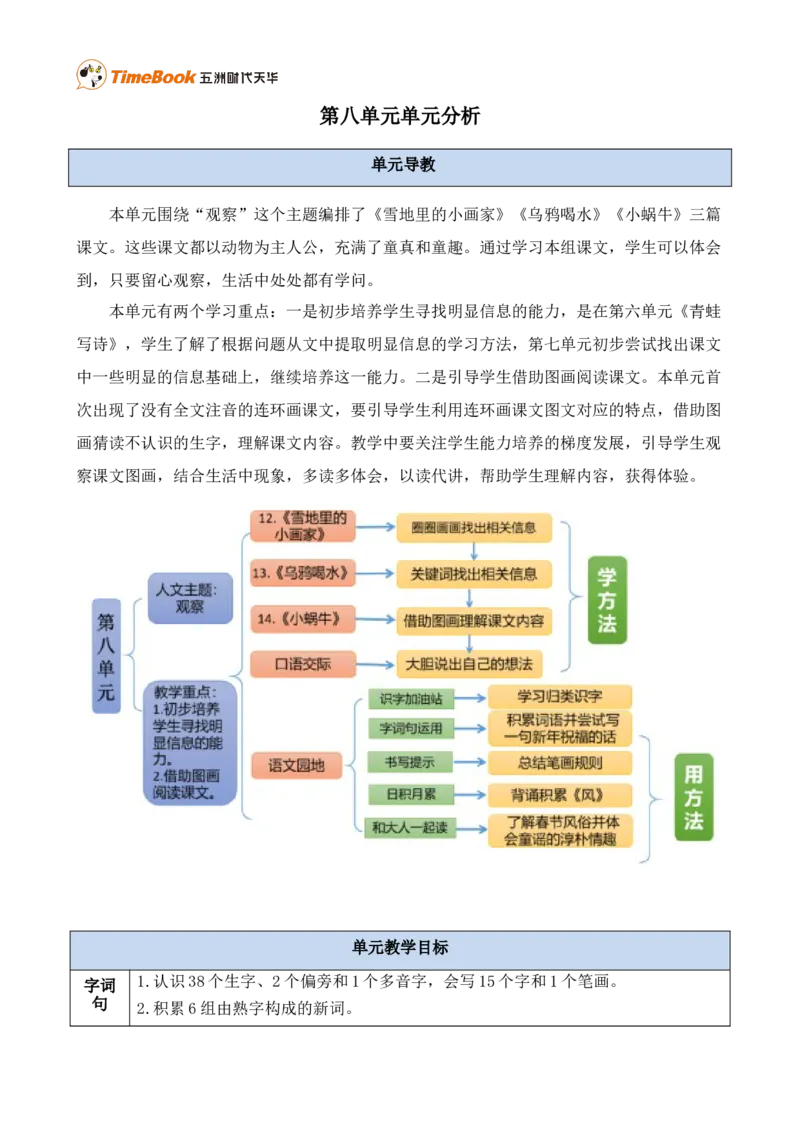 《第八单元单元分析》第1页预览