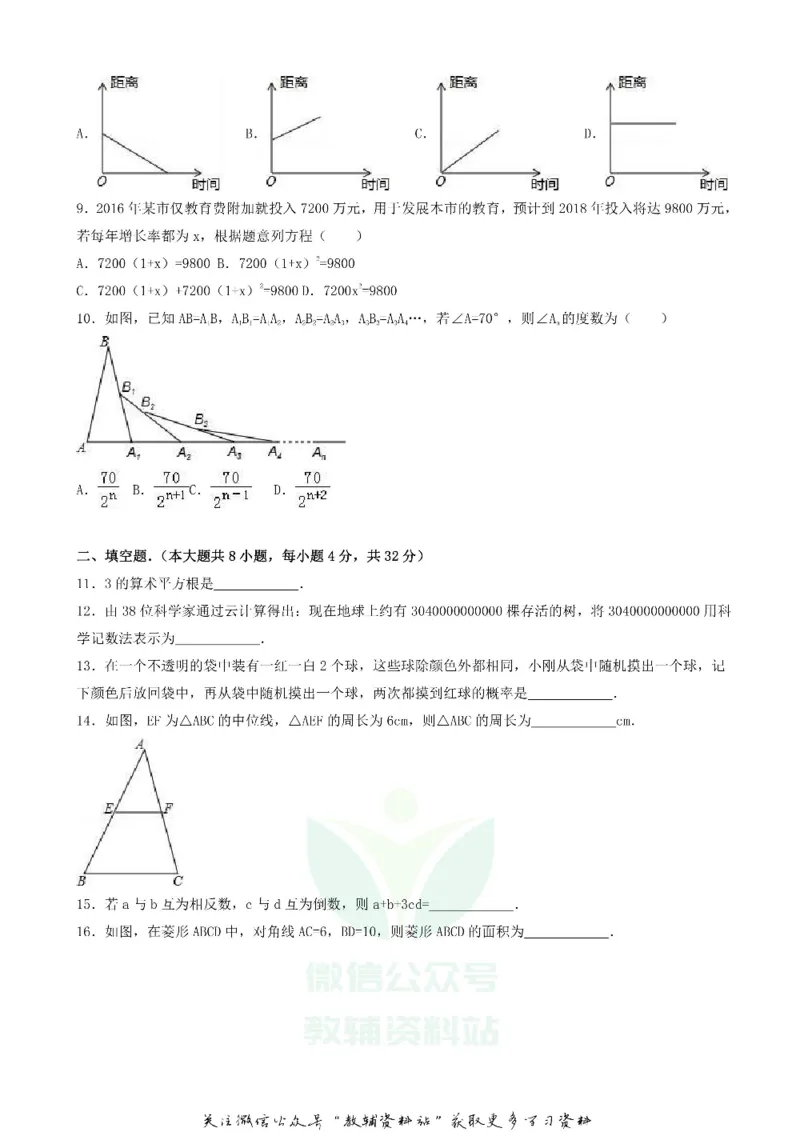 《2019贵州省六盘水市中考数学试卷及答案_初高中资料库_初中资料库（转存避免链接过期失效）_初中数学》第2页预览