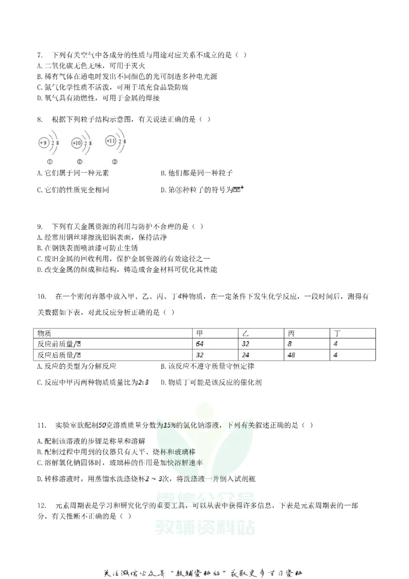 《2019四川省内江市中考化学真题及答案_初高中资料库_初中资料库（转存避免链接过期失效）_初中化学》第2页预览