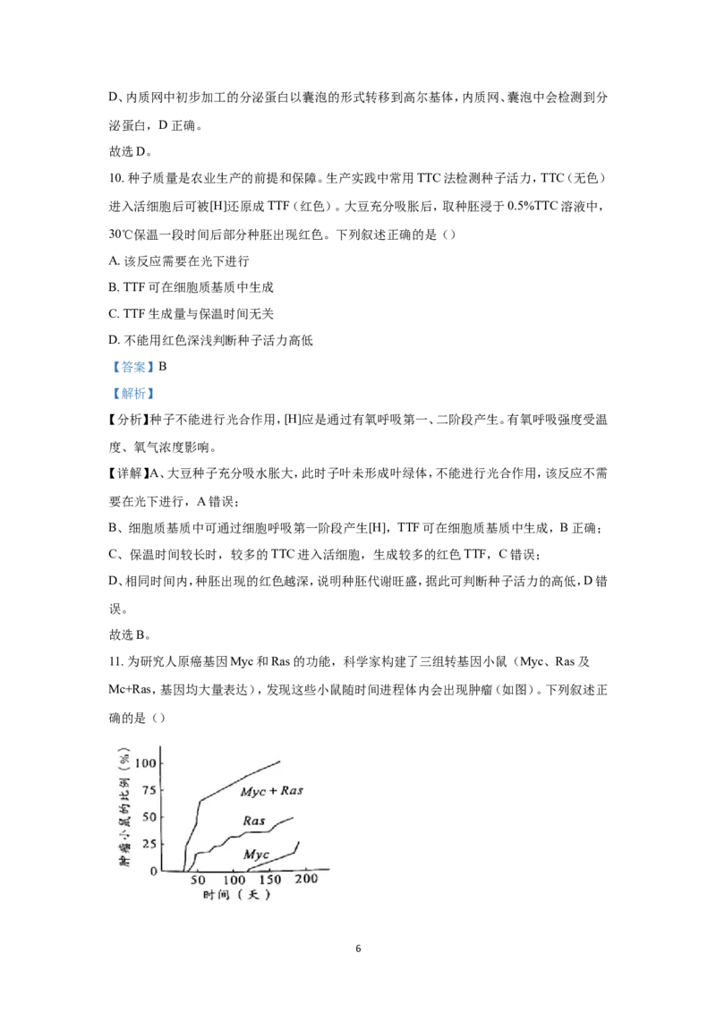 《2022年高考真题——生物（广东卷）Word版含解析(1)_高考一二三轮复习_生物_2027年高考生物专项_2008年-2026年生物高考真题-G427_2022年高考_2022年广东卷-生物》第6页预览