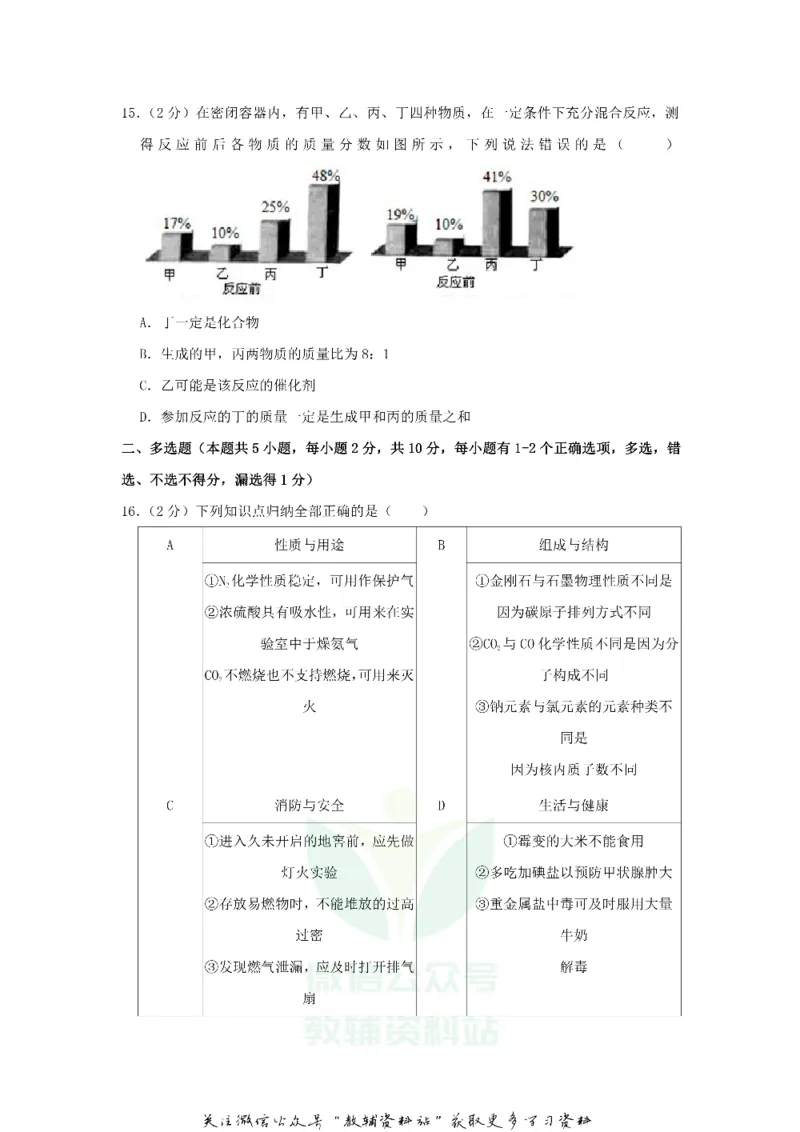 《2018黑龙江鸡西市中考化学真题及答案_初高中资料库_初中资料库（转存避免链接过期失效）_初中化学》第4页预览