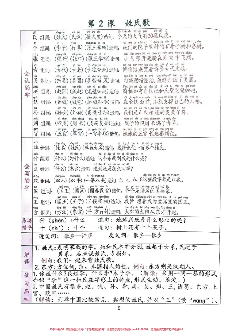 《一下语文知识点清单来啦！#一年级语文#一年级重点知识归纳》第3页预览