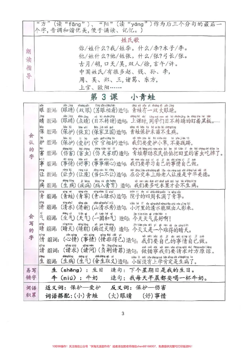 《一下语文知识点清单来啦！#一年级语文#一年级重点知识归纳》第4页预览