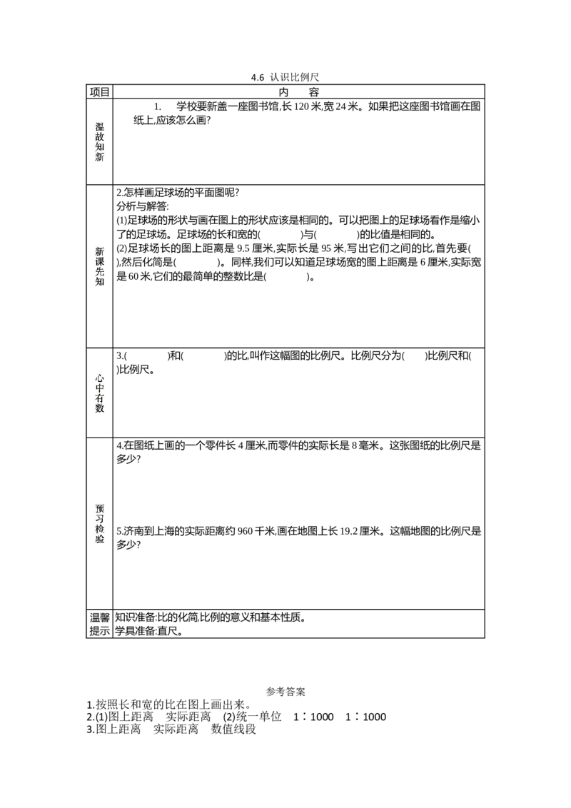 《4.6认识比例尺_26春小学语数英道科各版本《课件+教案》_26春各版本数学《课件+教案》1-6年级下册_26春苏教版数学1-6年级下册教案课件PPT_苏教版数学六年级下册教案课件（26春）_学案》第1页预览