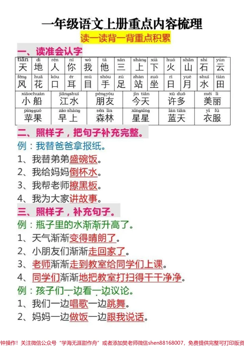 《#每天学习一点点#家长必读#一年级#教育#小学语文》第1页预览