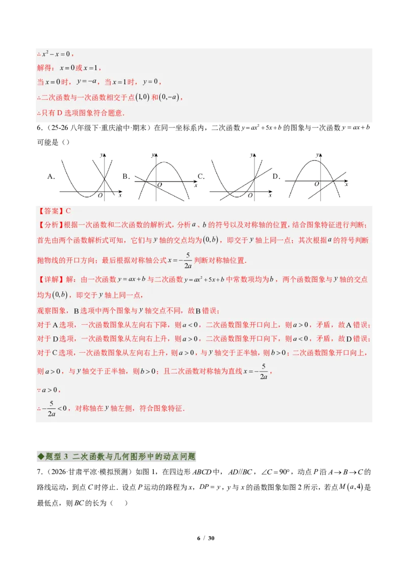 《专题02二次函数图象和性质与系数的问题（专项训练）（解析版）_2026秋初中教辅合集_2027学科网&_2026秋《同步备课系列》9上数学_第二十六章二次函数_单元复习》第6页预览
