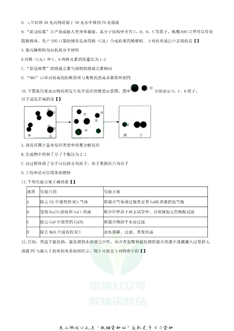《2020四川眉山中考化学真题及答案_初高中资料库_初中资料库（转存避免链接过期失效）_初中化学》第3页预览