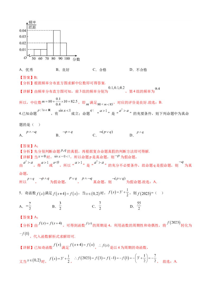《2023年高考押题预测卷02（乙卷文科）（全解全析）_数学_专项复习_2024年_2023年高考押题预测卷01数学_数学-2023年高考押题预测卷02（乙卷文科）（含考试版、全解全析、参考答案、答题卡）》第2页预览