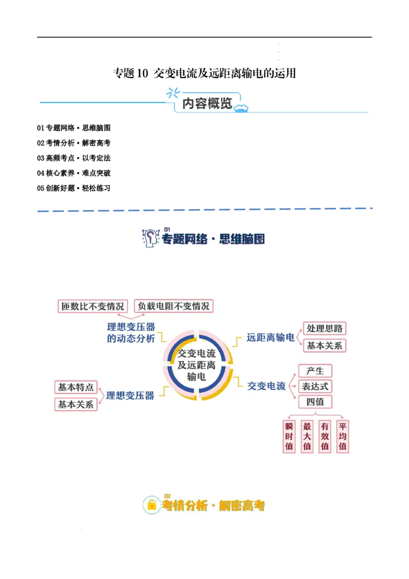 《专题10交变电流及远距离输电的运用（讲义）（解析版）(1)_2026版高中《二三轮复习+冲刺复习》》第1页预览